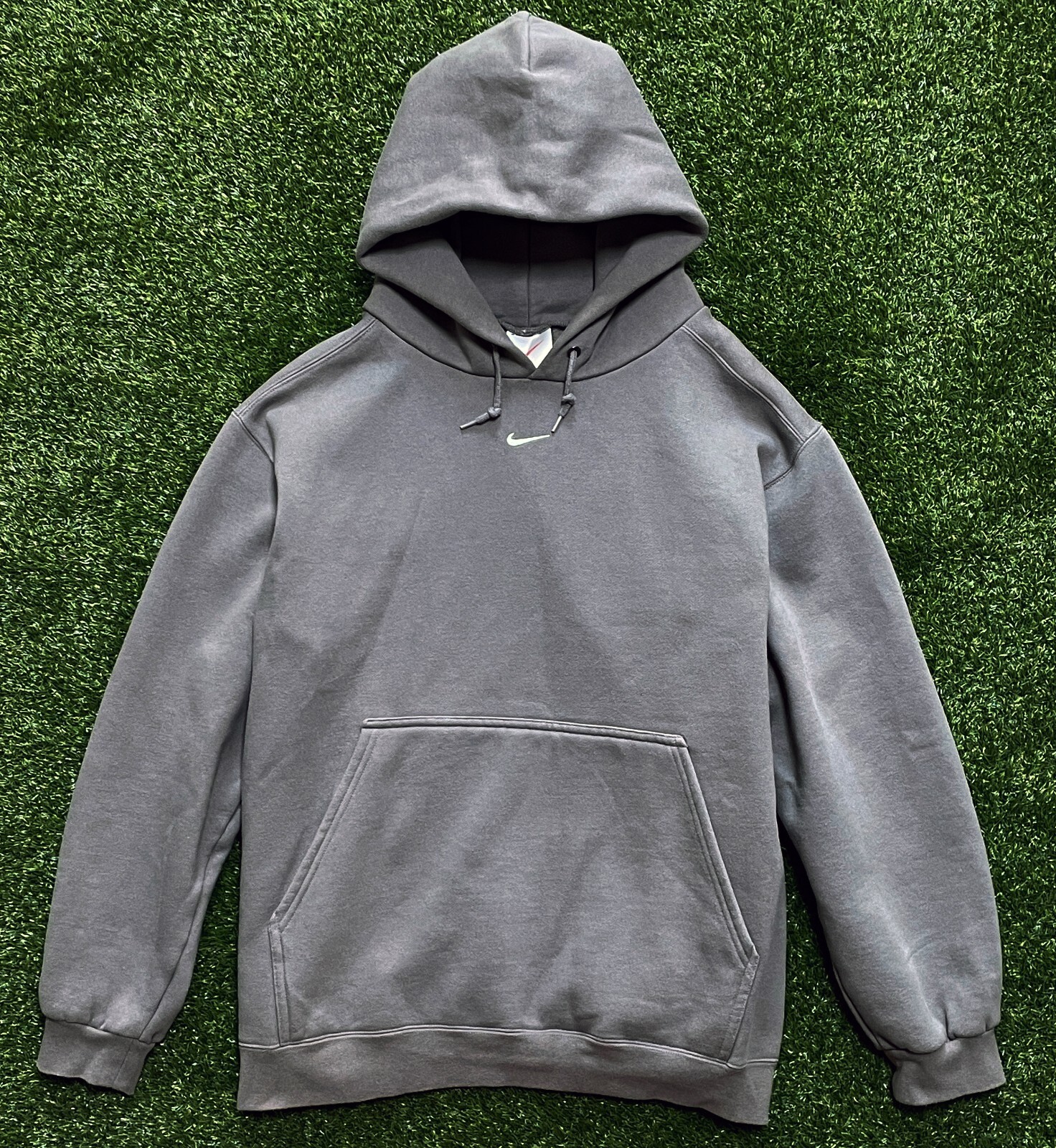 90s Vintage Y2K Nike Gray Tag Center Swoosh Hoodie Men's