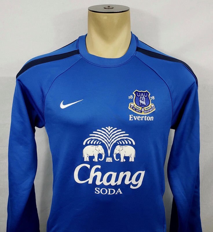 Nike Everton blue long sleeve soccer football warmup jersey sweatshirt Small | eBay