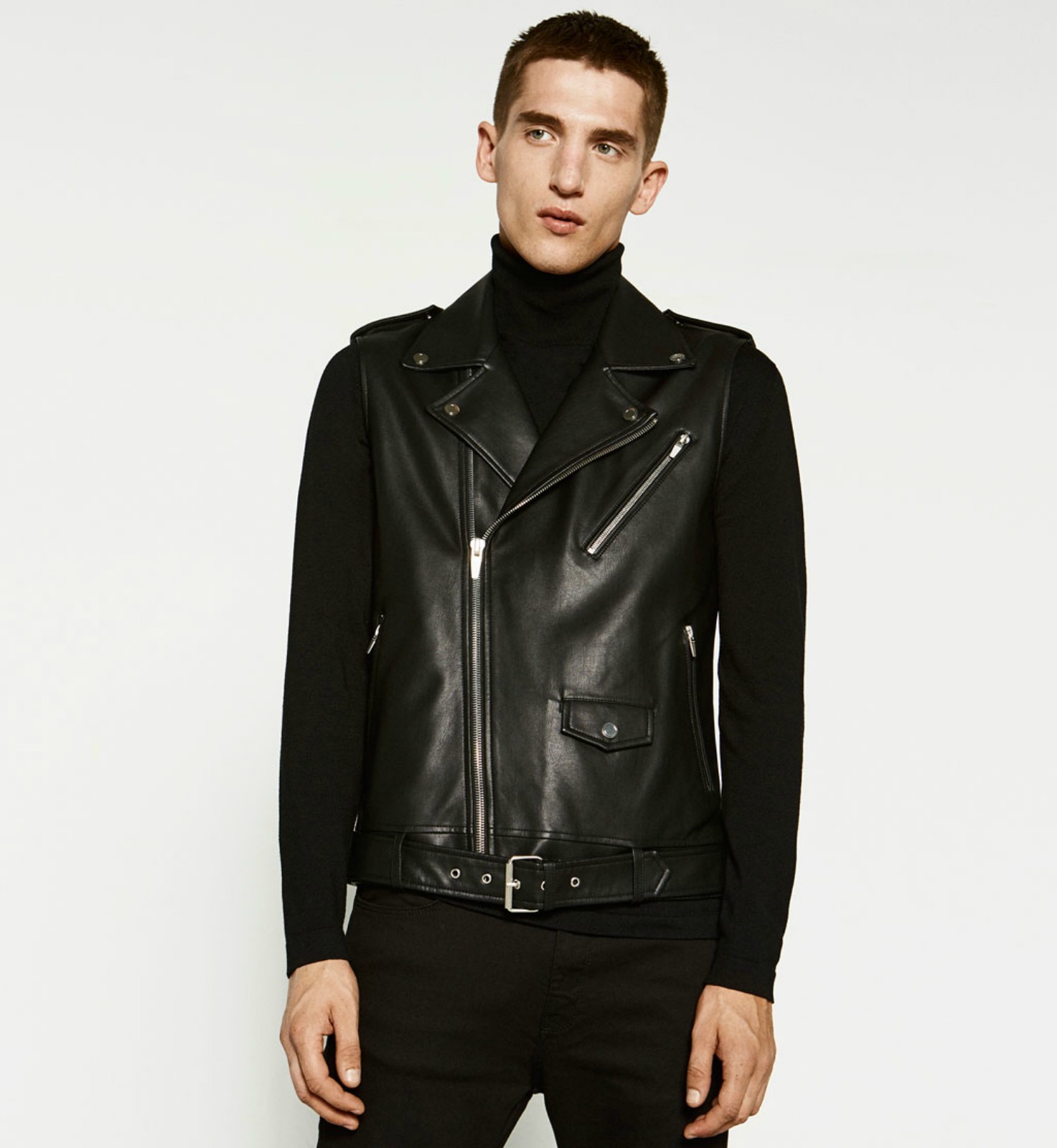 leather gilet womens zara