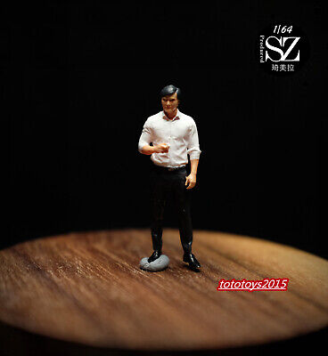 Painted 1/64 Asian Chow Yun Fat  Scene Minatures Doll Figures For Cars Vehicles