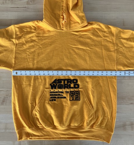 Pre-owned Travis Scott Authentic  Astroworld Houston 2019 Hoodie Yellow Size Medium