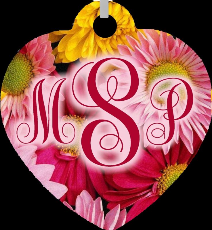 Personalized Custom Monogrammed Initials Floral Design 3 Metal Heart Necklace