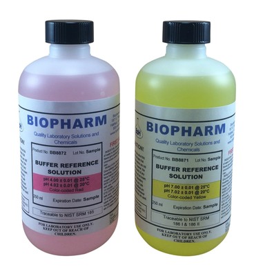 pH Buffer Calibration Solution Kit 2-Pack   pH 4.00 (red) and pH 7.00 (Yellow...