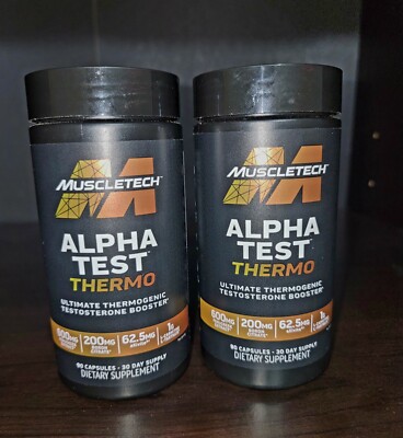 [2-PACK]  MuscleTech Alpha Test Thermogenic Testosterone Booster, Performance