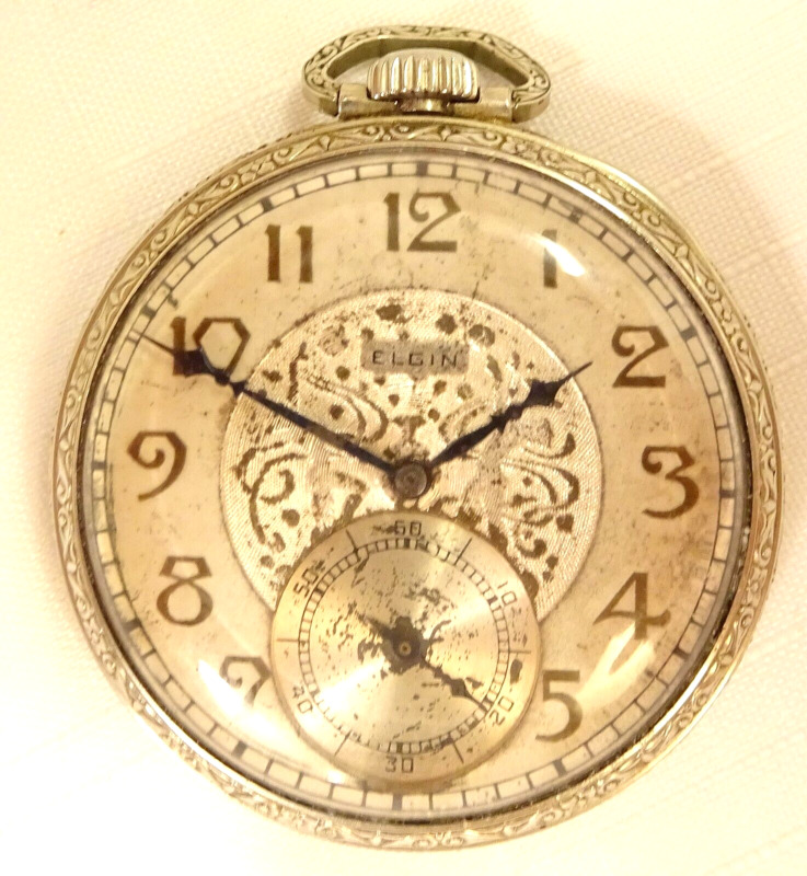 Antique Elgin Pocket Watch 12s 17j Runs 1928 Model 3 Serviced Near Mint 14k Gf