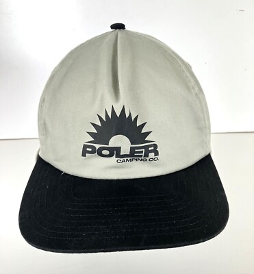 POLER CAMPING CO Black/Gray CAMP-VIBES SNAPBACK HAT Summer Hike Baseball Sun Cap
