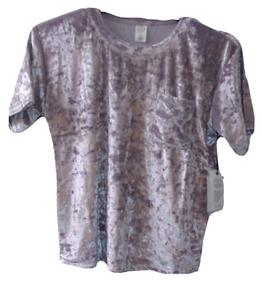 NWT Treasure & Bond Kids' Girl's Crushed Velour Top, Size XL - Purple