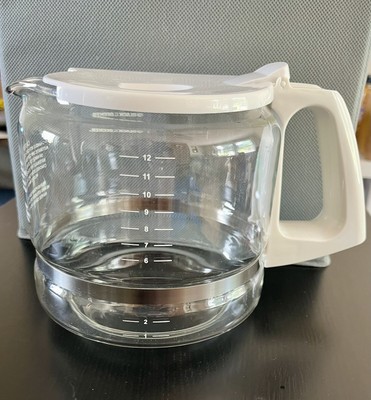 Black & Decker Coffee Pot Replacement Glass Carafe 12 Cup White For DCM1375 New
