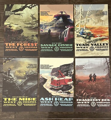 Lot of 6 FALLOUT 76 Promotional Posters 2018 in Original Box - RARE!!