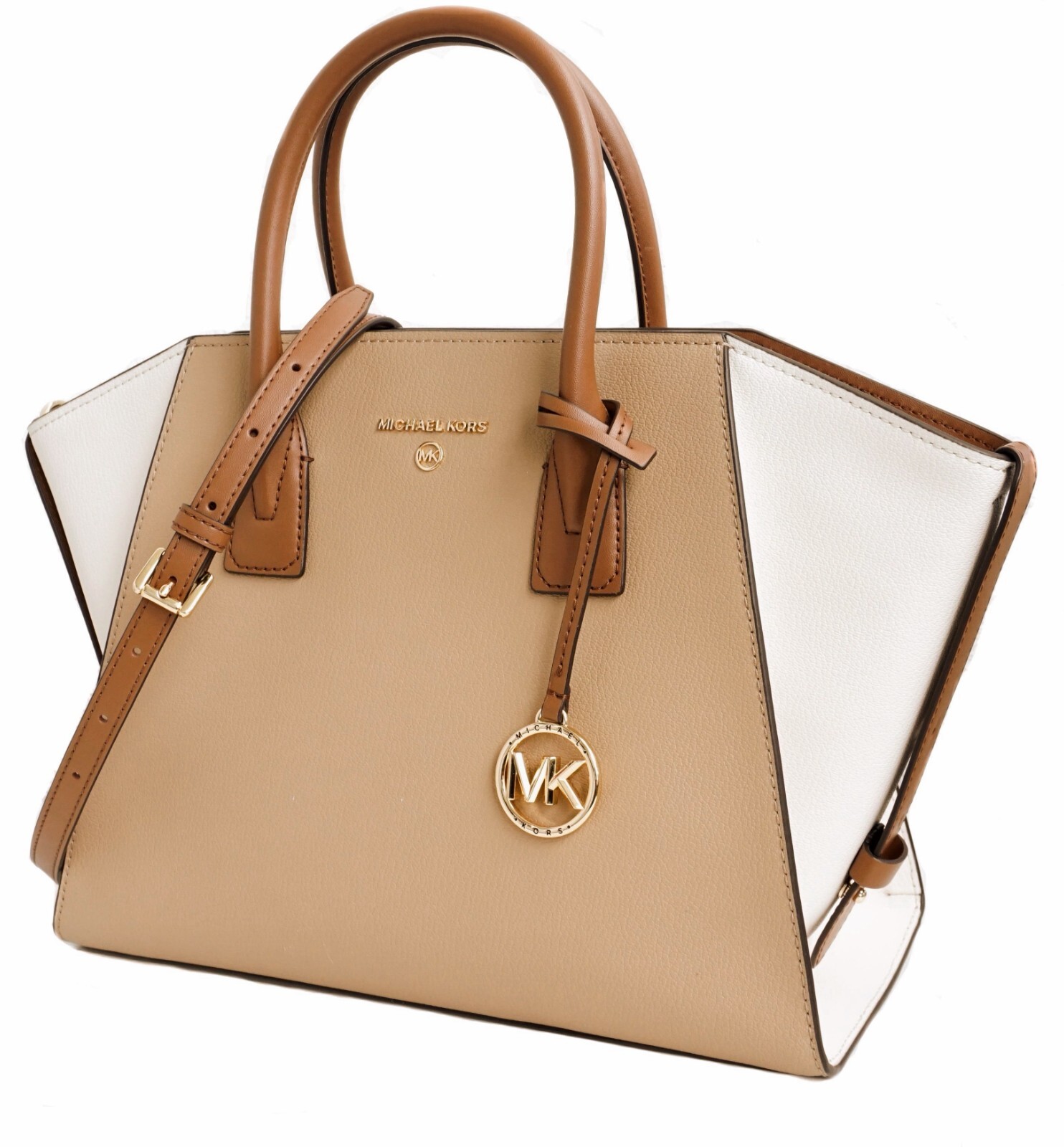 Сумка Michael Kors Школьная Avril Большая сумка из кожи Camel Multi Новая