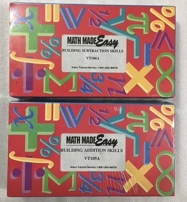 Math Made Easy - Tutorial Videos VHS Lot NEW & SEALED Addition & Substraction