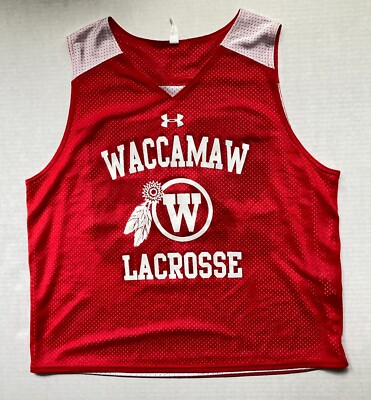 Under Armour Lacrosse LAX Waccamaw Reversible Jersey Mens M Black White Red #62