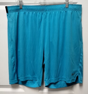Reebok Speedwick Traing Shorts Mens XL Stretch Waist Polyester Knit Blue NWT New