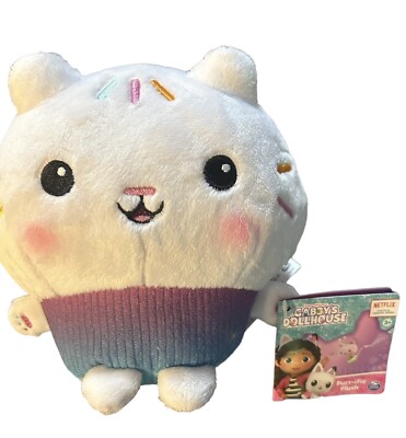 Gabby s Dollhouse, 7-inch Cakey Cat Purr-ific Plush Toy, Kids Toys Ages 3 and Up