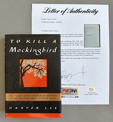 Harper Lee Signed ~ To Kill a Mockingbird ~ 35th Anniversary Book ~ PSA/DNA LOA