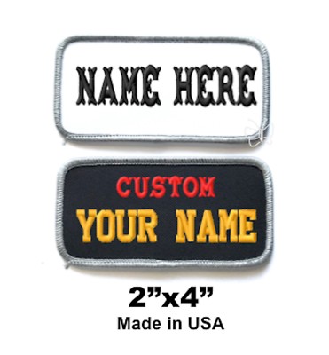 Custom Embroidered Patch Embroidery Name Tag Motorcycle Biker Embroidery Badge 