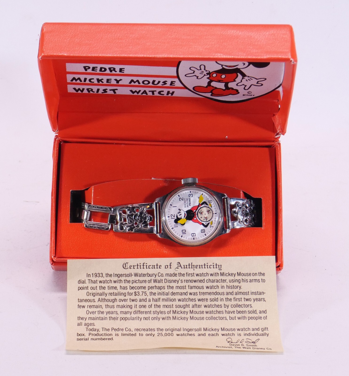 稼働 PEDRE Mickey Mouse ミッキーマウス　時計 Disney Pedre Mickey Mouse Wrist Watch with Box and