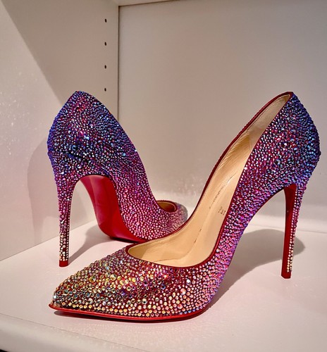 Christian louboutin/Follies Strass/ パンプス Follies Strass - 85 mm Pumps - Mesh and suede - Light silk