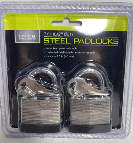 Padlocks 1 1/2 Lock Size New R1 2-Pack Heavy Duty Steel 