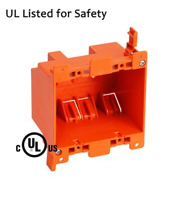 [3 Pack] Two Gang Electrical Outlet Box,25 Cubic Inch Junction Box,Old Work B...