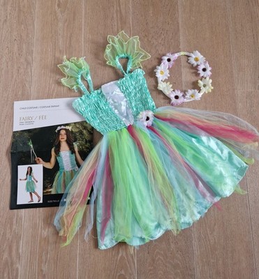 JADEO Faschingskostüm Fee Gr.110 116 122 Gr.S Karneval Walfelfe Zauberin Kleid 