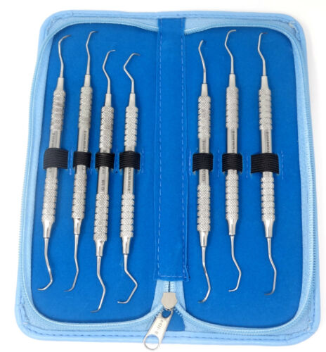 NEW HOLLOW HANDLE 7 PCS Gracey Curette Set Dental Instruments STAINLESS CE
