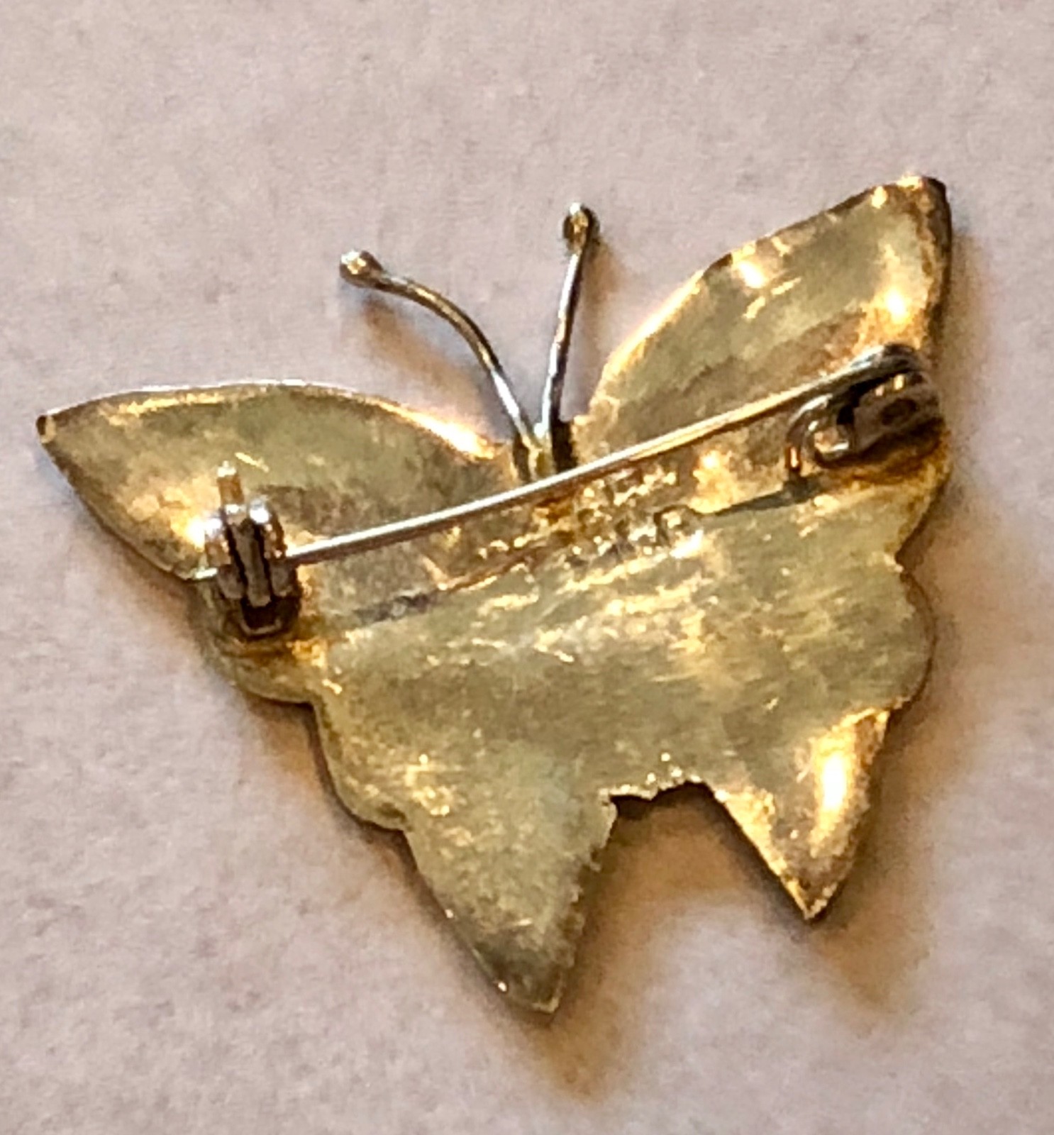 Vintage Alpaca Mexico Sterline Silver Abalone Butterfly Pin