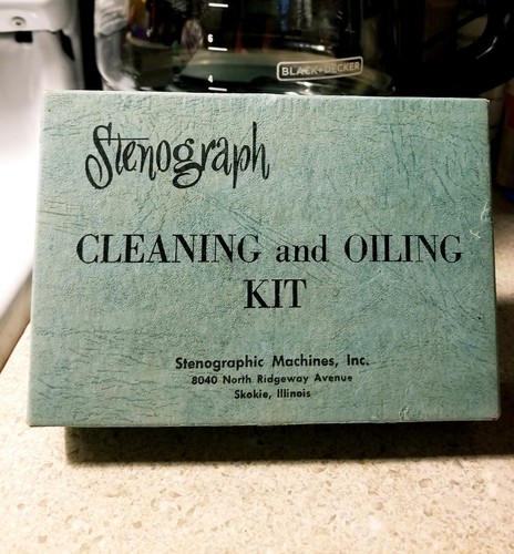 Vintage Stenograph Shorthand Machine Cleaning and Oiling Kit in Original Box
