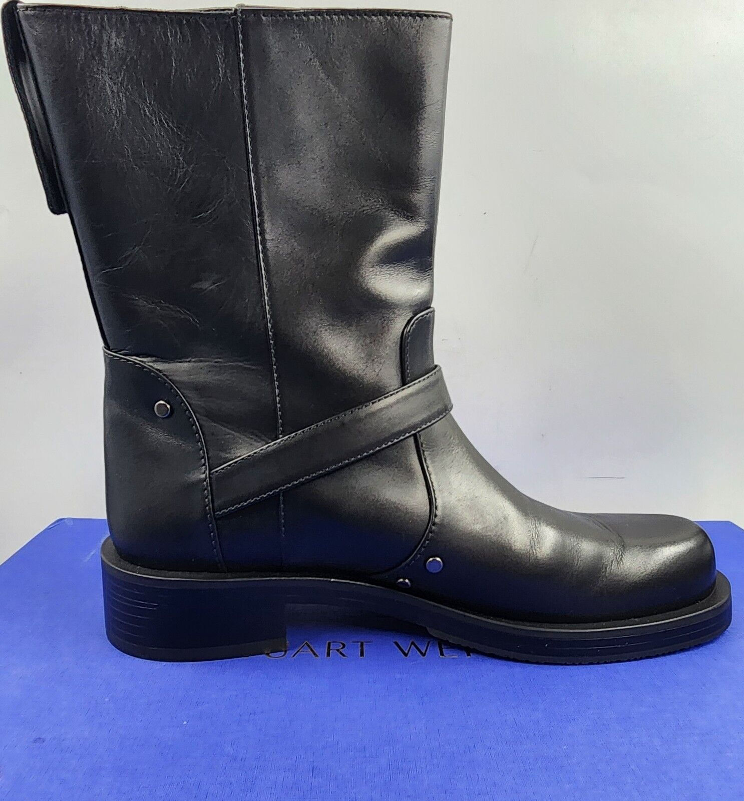 Stuart Weitzman Maverick Studded Leather Ankle Boots Women's 8.5B/39 Black - Picture 13 of 21