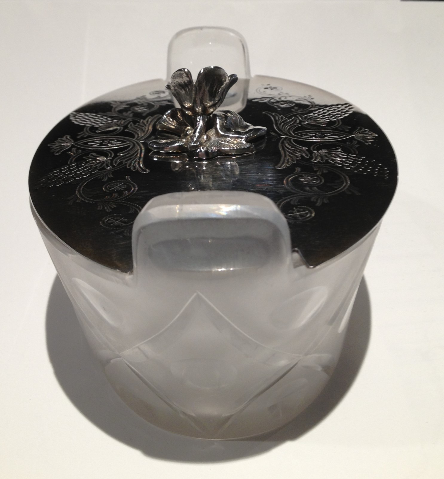 Antique Silver Plate and Cut Glass Butter Dish - Hukin & Heath, England