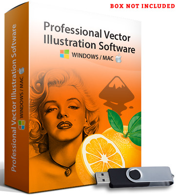 Pro Illustrator-Vector-Graphic Design-Image-2D-3D-Drawing-Software Program-US B