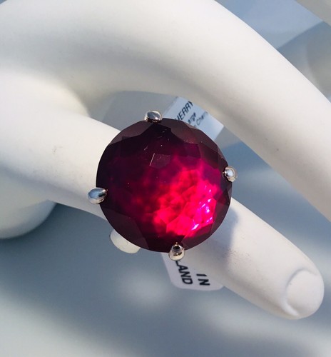 Pre-owned Rock Candy Ippolita 925  Large Round Stone Ring Size 7 In Cherry