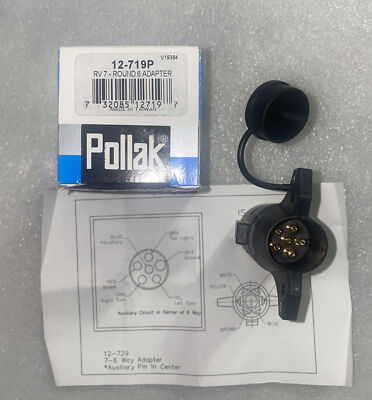 Pollak 12-719 Trailer CoNector, Adapter, 7-Blade to 6-Round