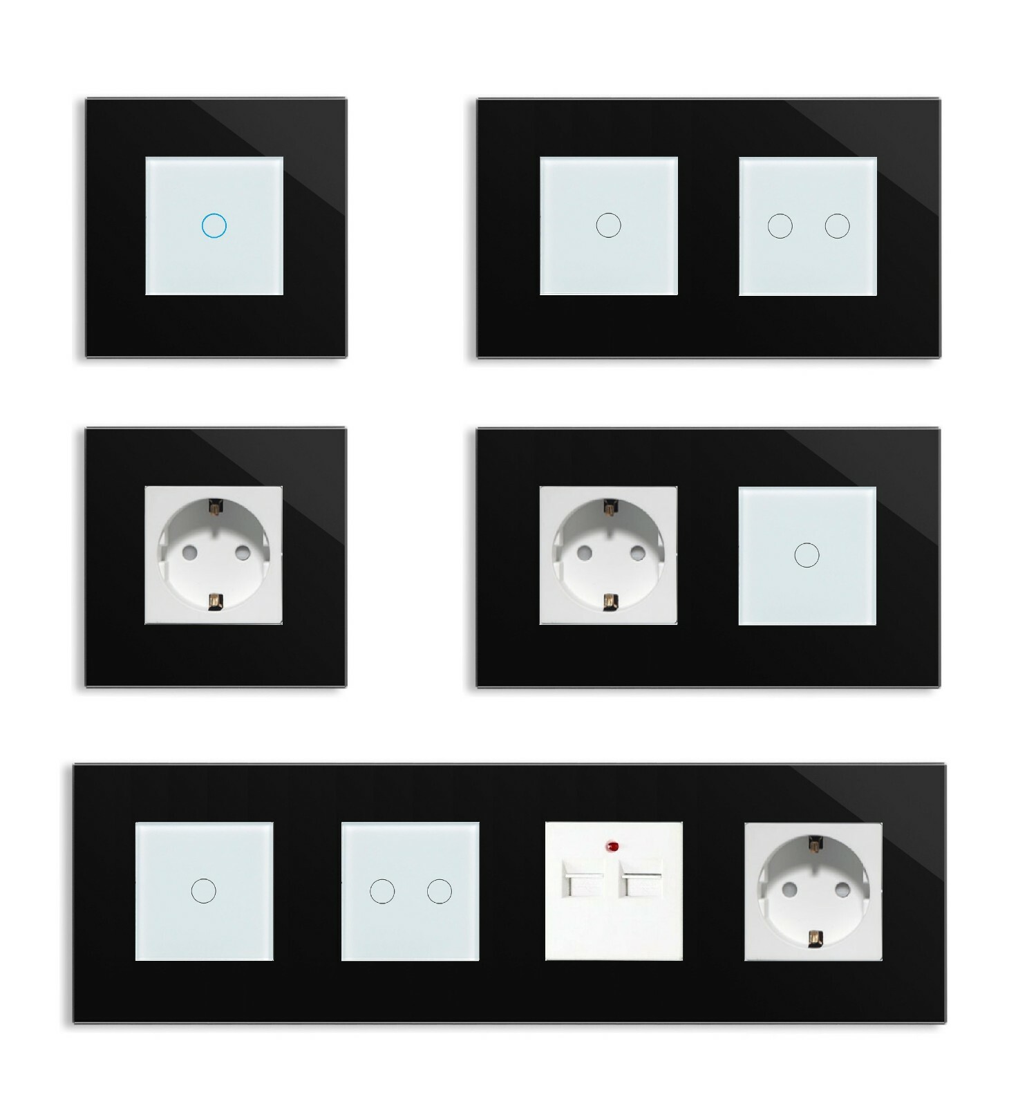 Luxus-Time Point Glasrahmen Lichtschalter – Modernes Design Mit USB & HDMI