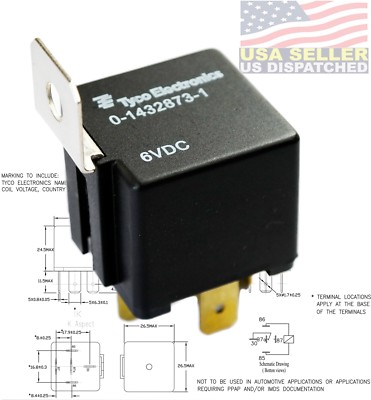 TE CONNECTIVITY P&B RELAY, 1 FORM C, SPDT, 6V DC - 1432873-1 AUTOMOTIVE BRACKET