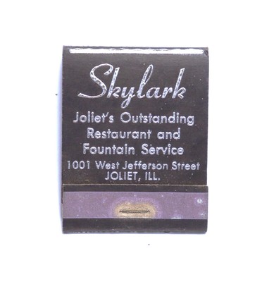 Vintage Skylark Restaurant and Fountain Service Joliet ILL Full Matchbook