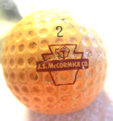 1 J.S. MCCORMICK CO., PITTSBURGH, PA foundry parts ad logo golf ball,VTG