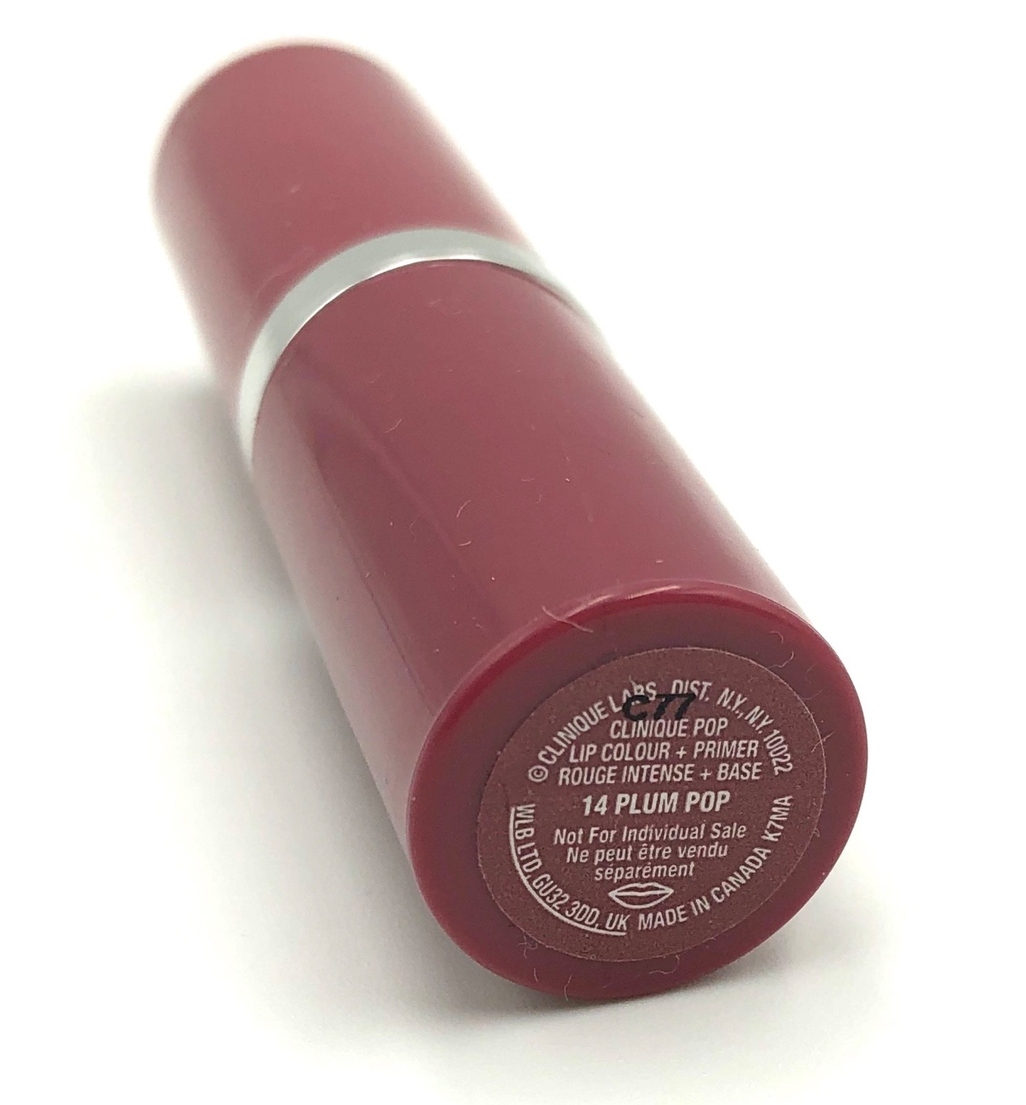 New! Clinique Pop Lip Color + Primer Lipstick   Full Size ~  14 Plum POP