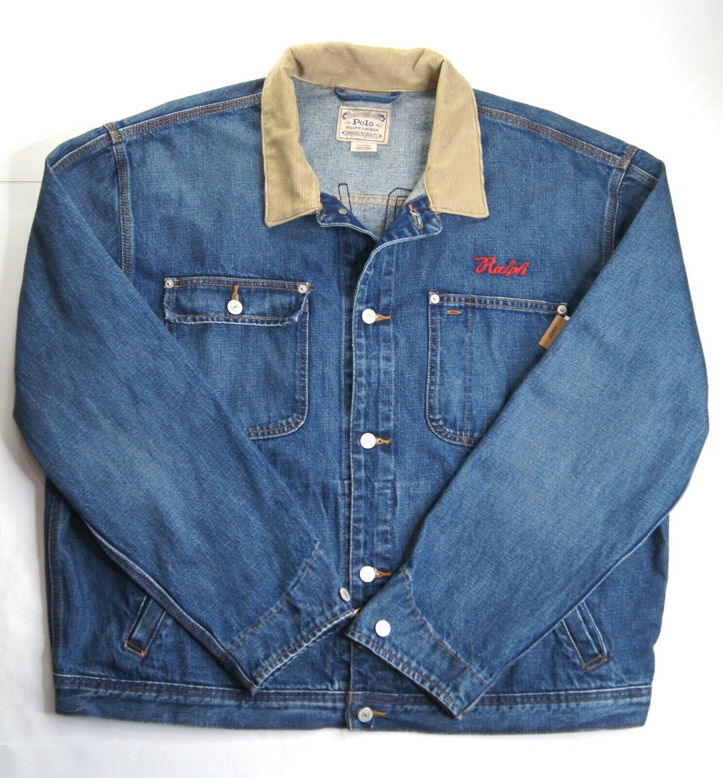 Pre-owned Polo Ralph Lauren Men's Big & Tall Polo 1967 Tiger Patch Blue Denim Jacket $348