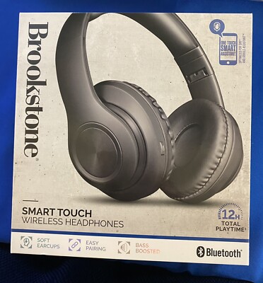 Brookstone Smart Touch Wireless Bluetooth Headphones New In Box