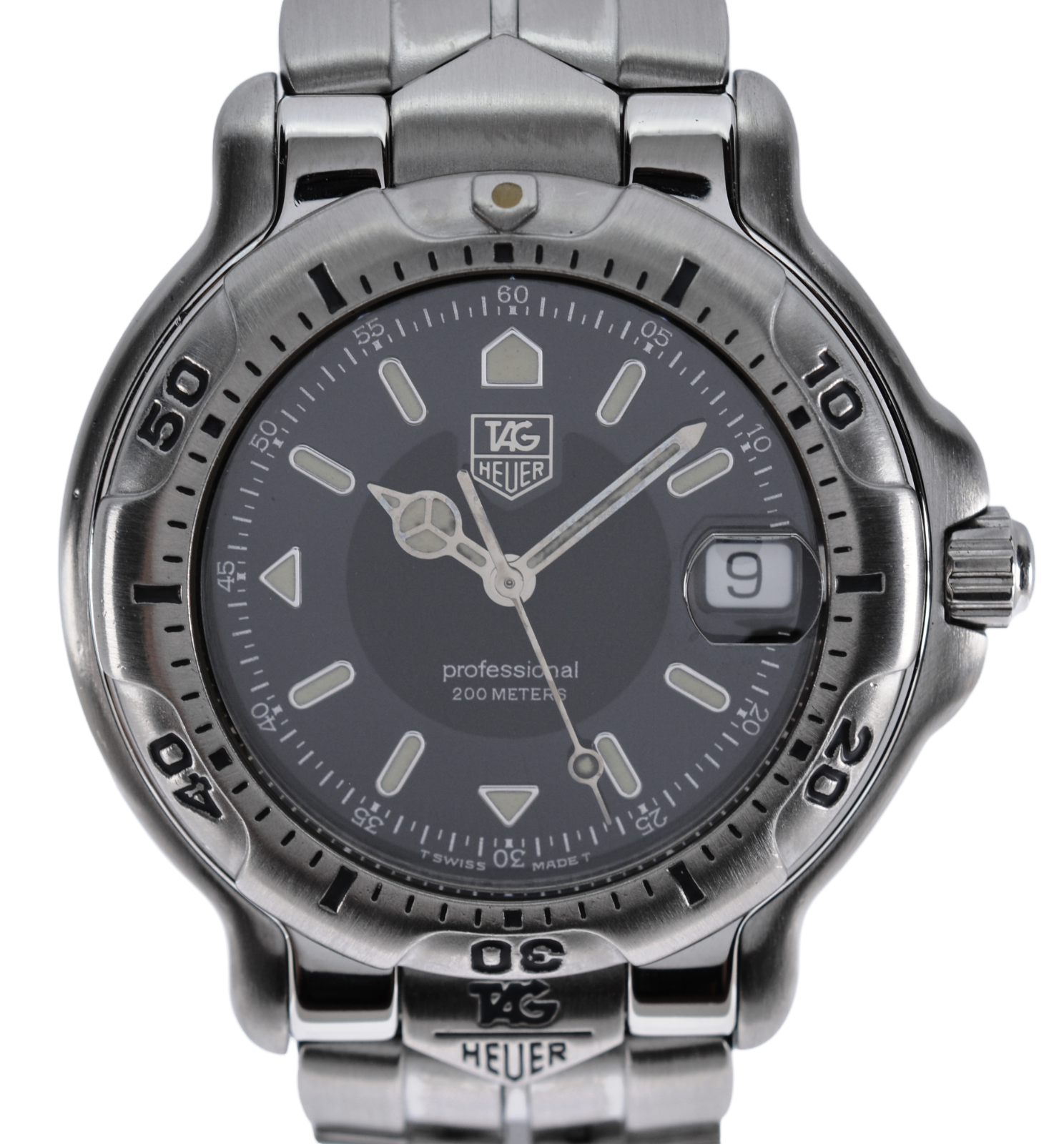 TAG Heuer 6000 WH2353-K1 ジャンク Vintage Men's Tag Heuer 39mm 6000 Series LE Black Dial