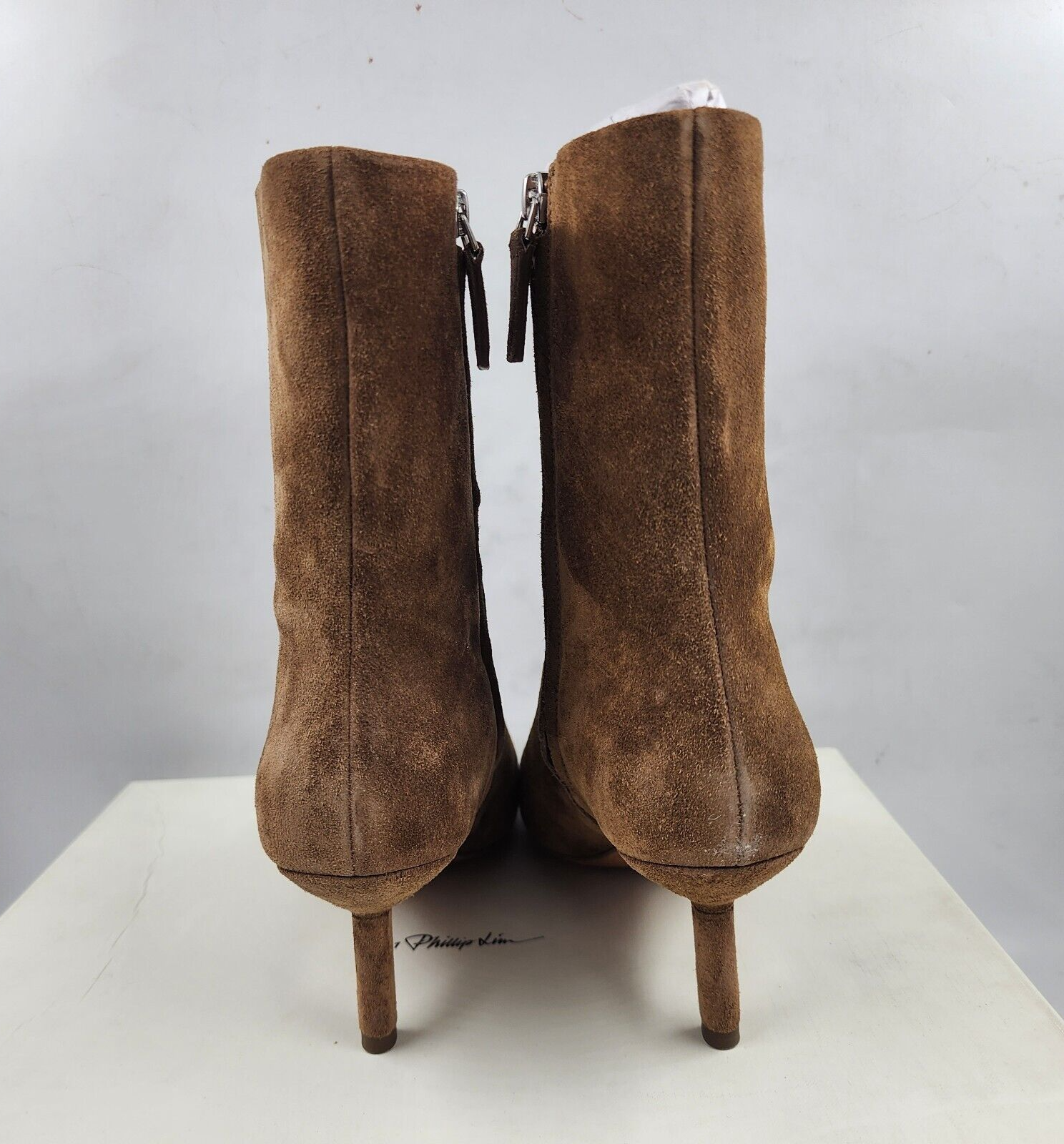 3.1 Phillip Lim Nell 65mm Mid Calf Booties Women's 37/7US Sandalwood Zip Closure - Picture 5 of 16