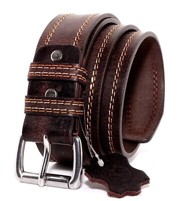 Men's Belt FULL GRAIN Genuine Bison Leather, 1.50''Inch width, Handmade, By Amish