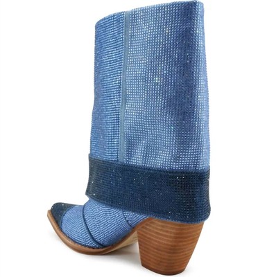 Pre-owned Zigi Women's Leticia Bootie In Denim - Size 8 In Blue