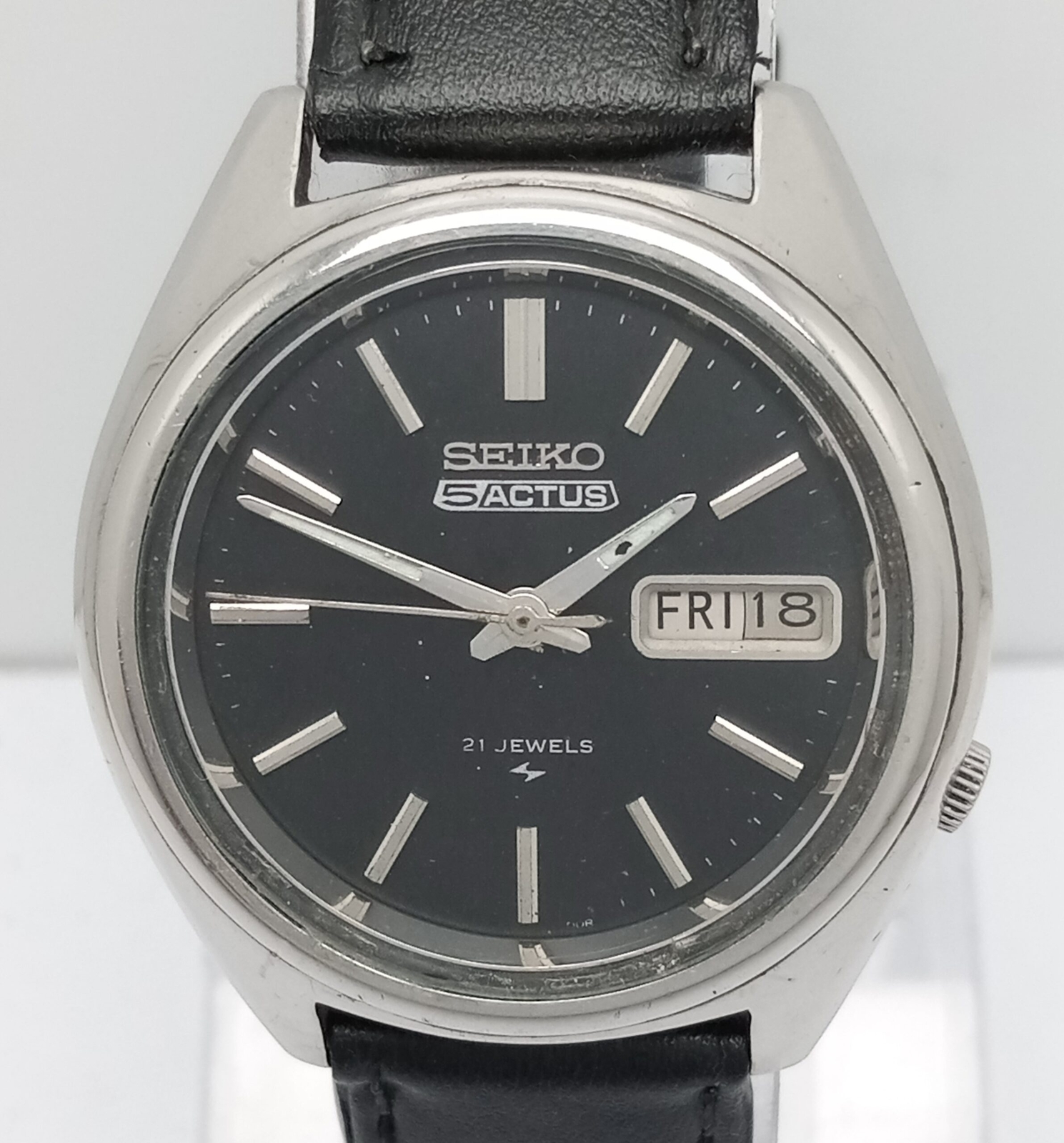 SEIKOセイコー5アクタス 7019-8010ブラックダイヤル21jewels Seiko 5 Actus 7019-8010 Automatic Day/Date Vintage Men's