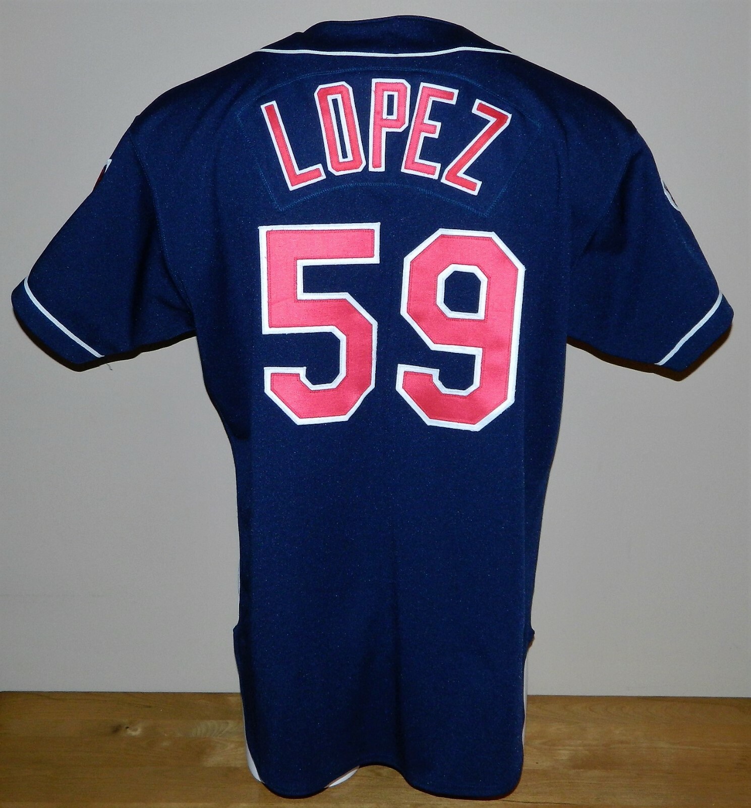 1995 Albie Lopez Game Worn Cleveland Indians ALT Jersey #59 - Russell Size 48