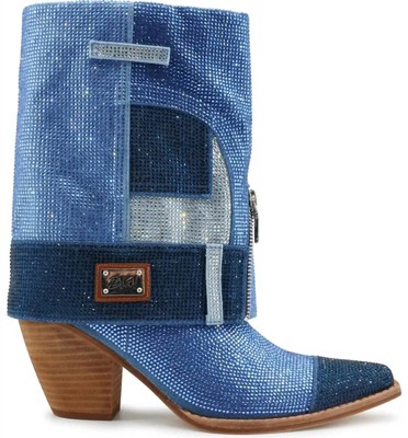 Pre-owned Zigi Women's Leticia Bootie In Denim - Size 8 In Blue