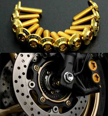12PC GOLD Front Brake Disc Mounting Bolts Screw For Honda CBR1100XX Blackbird 97