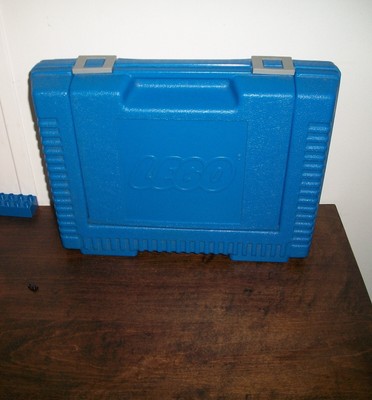 Vintage LEGO Hard Blue Plastic Storage Case Filled W/ Bricks & Other Legos