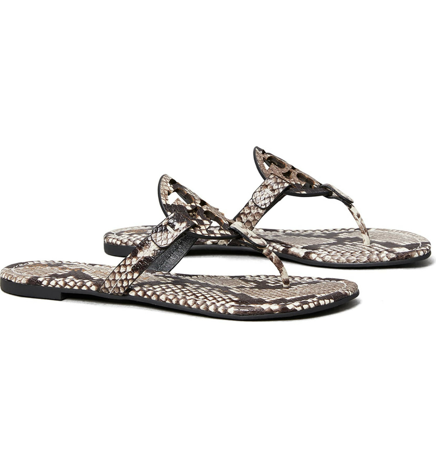 New in Box Tory Burch Miller Leather Thong Sandals Warm
